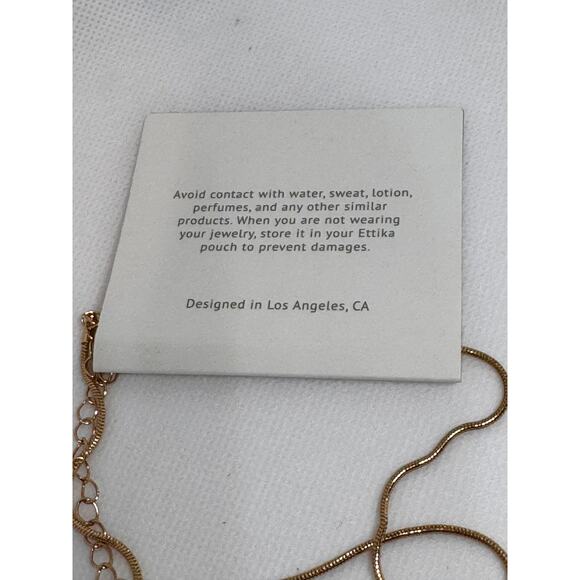 NEW ETTIKA ANTHROPOLOGY 18K Goldplated Twisted Crystal Initial Necklace M - Picture 4 of 5